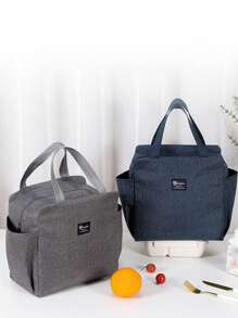 1 件大容量保温午餐袋，铝箔加厚午餐盒袋，便携手提袋，适合工作 - 灰色 - 查看 6