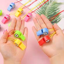 12/24pcs Football Themed Sports Party Set Soccer Whistle Birthday Party Cheer Props Football Referee Whistle - Multicolor - View 6
