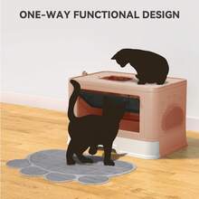 Foldable Cat Litter Box – Extra Large Space – Cat Litter Box House – Pink/Blue/Gray - Hồng - Xem 6