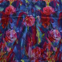 100% Mulberry Silk Scarf For Women Lightweight Long Scarves Beach Wraps Cover Up -Travel Photography Scarfhalloween - Blue Red - 查看 11