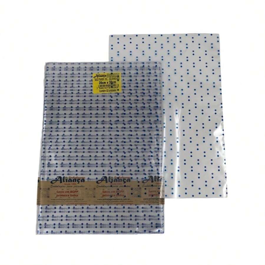 Transparent Decorated Bags 50 Units Sizes To Choose From - 藍色圓點 - 查看 1