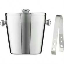 Cocktail And Co Ice Bucket 1.2L With Lid And Tongs Stainless Steel Gift Boxed