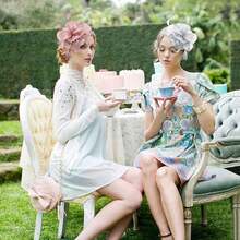 Ibeauti Fascinator Hats With Screentouch Lace Gloves Set Women Tea Party Cocktail Wedding Derby Headwear Short Gloves - 02 海軍藍/亮粉色 - 查看 10