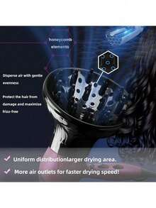 吹风机扩散器喷嘴，蜗牛卷发丰盈器，可调节以适应 1.5 英寸 - 2.7 英寸的吹风机，适用于市场上 90% 以上的吹风机设计，返校、旅行度假必备品，女士发饰 - 彩色 - 查看 7