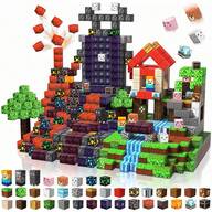 50/90/150/300 piezas Juego de bloques magnéticos "Aventura en el mundo de la lava" - Cubos magnéticos, juguetes de construcción de bloques para regalo de Halloween, Navidad y cumpleaños - Juguetes sensoriales STEM para niños y niñas de 3+ años