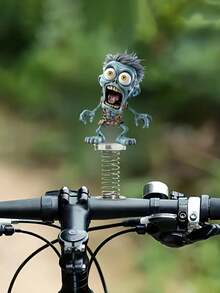 1pc Funny Zombie Flat Acrylic Spring Rocking Ornament, Car Interior Decor And Desktop Decoration - Multicolor - View 3