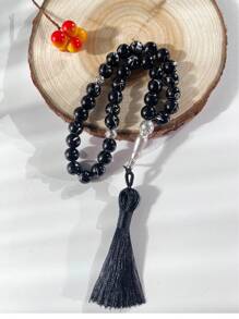 1pc 10cm Big Floral Beads 33pcs Delicate Muslim Prayer Beads, Original Handmade Colorful Arabic Tassel Bracelet - Multicolor - View 8