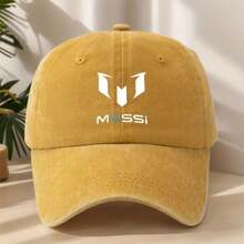MESSI Personalized Print Baseball Cap Classic Washed Retro Hat High-Quality Unisex Soft Comfortable Sweat-Absorbent Breathable Duckbill Cap Outdoor Casual Sports Hat Spring Summer Fashion Adjustable Sun Hat - 黃色 - 查看 11