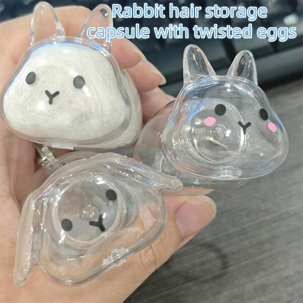 2/3 قطعة كبسولة تخزين شعر الأرنب والكلب والقطة، ضروريات لأصحاب الحيوانات الأليفة، للحفاظ على الذكريات مع الحيوانات الأليفة، هدية مفكرة للمحبين للأرانب والمعزين عن الحيوانات الأليفة، تسوق عاطفي، قلادة تذكارية DIY، كبسولة تخزين شعر الحيوانات الأليفة بشكل أرنب مختوم وجميل