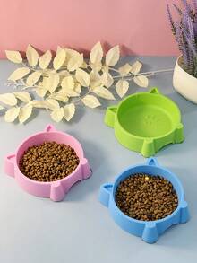Tazón de plástico con diseño de cara de gato de 4 colores para perros pequeños - Multicolor - Ver 4