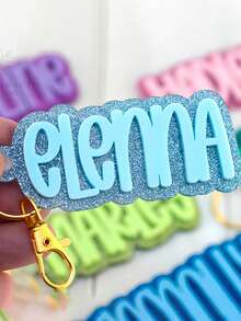 Custom Backpack Keychain Name Tag, Acrylic Keychain Personalized Diaper Bag Tag Lunch Box Tag Kid Backpack Tag For Kids - Multicolor - View 3