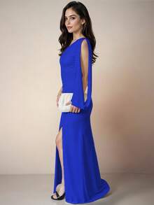 Women Long Dresses - Blue - View 2