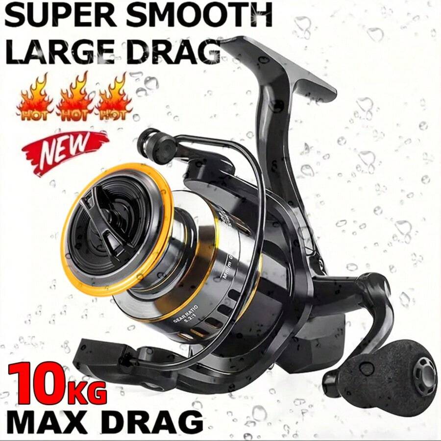 1pc Professional Ultra Light 1000~7000 5.2:1 Gear Ratio,26LB Max Drag CNC Metal Spool Spinning Fishing Reel For Freshwater Saltwate - Grey - View 1