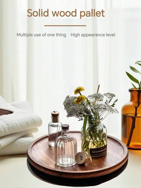 1pc Wooden Tray, Lovewood Tray, Small Bathroom Vanity Tray, Sink Tray, Kitchen Vanity Decoration Tray, Soap Rack - High-Quality Wooden Tray For Bathroom, Kitchen, Countertop, Toilet Water Tank