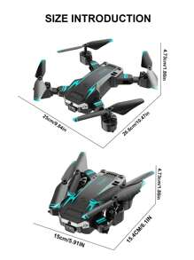 Upgraded S6 Quadcopter Drone With 2.4-Inch LCD Remote Controller And HD Dual Cameras, Supports Remote View Switching. It Features Optical Flow Hovering, Smart Obstacle Avoidance, One-Key Landing/Flip, And Gravity Sensing Functions, Powered By 3.7V/1800mAh Modular Battery. - Dark Blue - View 9