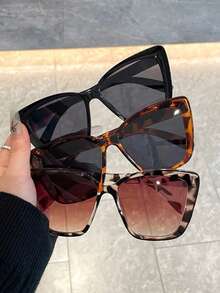 3 件装女士猫眼眼镜，适合日常旅行拍照，复古眼镜，适合夏季海滩度假、户外、旅行 - 彩色 - 查看 3