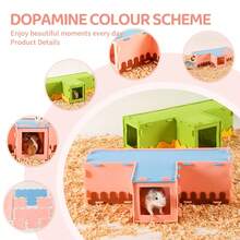 ITANDME Hamster Tunnel Spielzeug, T-förmiges Hamster Filz Versteck Haus, Ratte interaktives Versteck Verstecke & Tunnel Erkundungsspielzeug, Hamster Beschäftigungsspielzeug für Ratten Hamster Wühlmäuse Lemminge