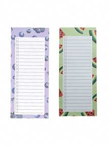 60张/包磁性便签本，大号购物清单、待办事项清单、提醒便签 - 强磁性背衬，水果图案，磁性撕取便签，小笔记本，每日计划本，签到便签，提醒清单，任务清单 - 彩色 - 查看 30