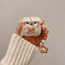 1 件 3D 卡通汗渍泰迪熊耳机保护套，兼容 1/2 和 3/4/Pro/Pro2，可作为送给朋友、家人、女朋友和男朋友的礼物。泰迪熊兼容 Apple 4/3 耳机保护套无线蓝牙保护套，具有柔软的 3D 泰迪熊造型和可爱的汗渍滴状细节。 - 彩色 - 查看 2