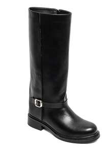 Bottes Hautes Femme Bouclés – Élégance Et Confort Pour L'Hiver - Black - View 2