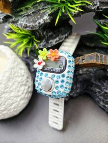 Middle Eastern Devout Counting Fashion Bracelet | Crystal Cluster Embedded Electronic Counter, Random Floral Decal Hides Exclusive Surprise, Long Press 3-5 Seconds To Reset, Collision Of Devout Counting And Fashionable Aesthetics, Each Piece Is Unique, Engraved Symbol Of Devout Moments (Main In Middle East, New Favorite For Wrist Prayers, Combines Ceremonial Sense And Exquisiteness As A Faithful Companion)