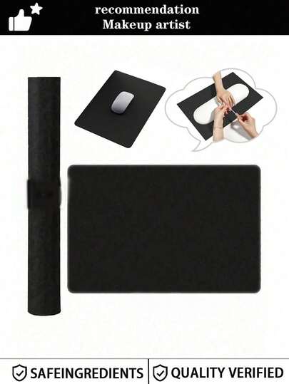 1 大号美甲桌垫男女通用，小号鼠标垫，采用PU材质可水洗可折叠指甲油扶手腕垫，适用于美甲师，指甲护理，美甲沙龙工具，可折叠美甲扶手垫，柔软超细纤维皮革指甲垫，美甲垫，美甲桌垫