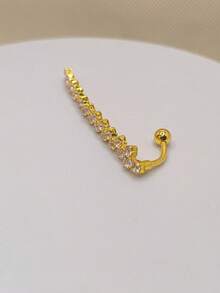 1 قطعة خاتم سرة مربع بسيط من الزركونيا، مجوهرات جسم طويلة للنساء، إكسسوار حفلات