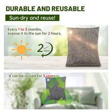 1pc Classic Linen Gray, 100% Natural Bamboo Charcoal Bag, No Chemical Additives, Suitable For Home And Various Scenarios, Naturally Purifies Air To Be Cleaner And Healthier, Applicable To Kitchen, Bedroom, Study, Wardrobe, Shoe Cabinet, Sports Bag, Boxing Gloves And More. Can Be Freely Combined And Moved, Usable All Year Round.