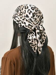 1件装 女士 2026 经典豹纹 70*70cm 缎面头巾 防晒 多功能头巾 日常休闲 - 彩色 - 查看 9