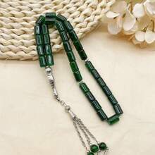 1pc 33pcs Cylindrical Glass Bead Tasbih, Elegant & Suitable For Men's Daily Wear - 33 Cylindrical Glass - View 14