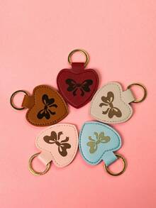 1 件别致的蝴蝶图案 PU 钥匙扣，可定制首字母女士钥匙扣，送给家人、朋友和情侣的理想情人节礼物 - 彩色 - 查看 3