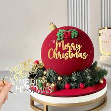 1 buc/3 buc/6 buc auriu argintiu Crăciun fericit acrilic tort lateral decorațiuni pentru petrecere de Crăciun DIY tort decorațiuni consumabile Crăciun decorațiuni de Crăciun pijamale de Crăciun cadouri de Crăciun decor de Crăciun