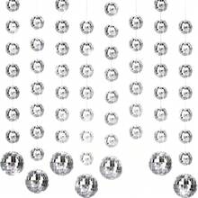 Disco Ball, Christmas Tree Ornaments Decorations Reflective Mini, Silver Hanging Reflective Mirror Ball, Christmas Balls Ornaments, Glitter Ball For Christmas Tree, Weddings, Birthday Party - No Battery