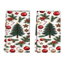 Serviettes de cuisine à motif sapin de Noël, 2/4/8 sets, très absorbantes et décoratives, conviennent pour la décoration des fêtes, la cuisine, la cuisson, les cadeaux de pendaison de crémaillère et le nettoyage, adaptées pour la cuisine, la salle de bain et la salle à manger