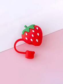 1pc Strawberry & Cherry Straw Lid, Fits 30 & 40 Oz Glass Cups, 10mm Cute Reusable Straw Lid, Dust-Proof Straw Lid, Easy Straw Lid, Suitable For Driving, Office, Outdoor Camping, Christmas, Cup Accessories, Mother's Day Gift - Random Color,Christmas Decor,Partyfavor,Food Catering For Christmas