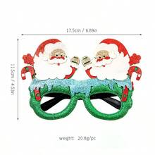 Gafas de Navidad con brillo, marcos de gafas para fiestas navideñas, accesorios de decoración navideña, gafas de disfraz para fiestas de Navidad y regalos festivos (talla única)