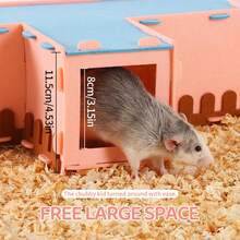 ITANDME Hamster Tunnel Spielzeug, T-förmiges Hamster Filz Versteck Haus, Ratte interaktives Versteck Verstecke & Tunnel Erkundungsspielzeug, Hamster Beschäftigungsspielzeug für Ratten Hamster Wühlmäuse Lemminge