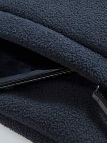 Men's Reversible Fleece Jacket, Warm Thermal Lined, Multi-Pocket Design, Chest And Cuffs With Delicate Embroidered Logo, Wind-Resistant Cuffs, Comfortable To Wear