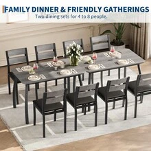 5 Piece Dining Table Set For 4, Space-Saving Kitchen Table With Upholstered Chairs, Modern Angled Corner Design, Compact Dinner Set For Small Spaces, Apartment, Dining Room - 灰色 - 查看 7