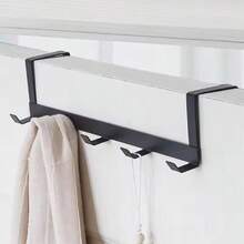 1pc Fashion 5-Hook Metal Rack - Easy To Install, Rust-Proof, Space-Saving Towel, Clothes And Accessory Storage Rack - Black Bohemian Design, Suitable For Kitchen, Bathroom And Bedroom, Bathroom Towel Rack - Black - View 1