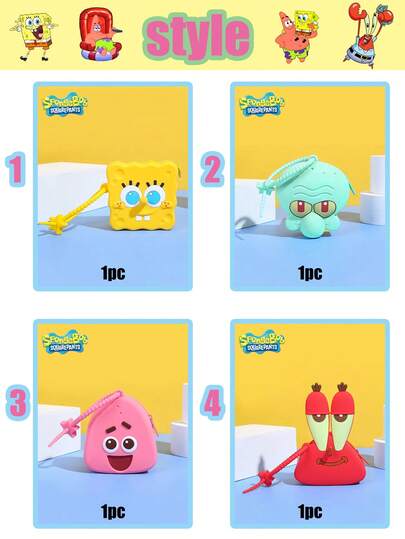 SPONGEBOB Portefeuille Bob l'éponge, portefeuille à fermeture éclair mignon et de dessin animé, petit portefeuille, porte-monnaie, mini sac de rangement, étudiant, garçon et fille, été, accessoire de portefeuille pour femme, mini portefeuille, porte-monnaie, fête de festival, accessoires et accessoires de photographie, fête d'anniversaire, Halloween, Noël, Thanksgiving, Fête des enfants