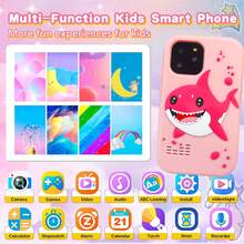 Children's Mobile Phone Toy, Cute Silicone Case Design, 2.8-Inch Touch Screen With Camera, Built-In Learning Games And MP3 Player, Suitable For Boys And Girls Aged 3-12 As A Gift Set