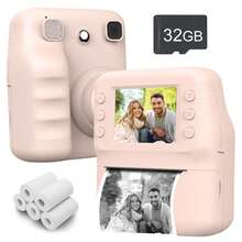 Instant Print Digital Camera For Men, Women & Kids - HD Selfie Camera With Built-In More Filters, 1080P Photo/Video Recording,Built-In Rolls Paper - Portable Mini Printer For Travel, Valentine's Day, Christmas, Birthdays, Parties - Best Creative Gift For Couples, Friends, Family(1300mAh Rechargeable Batteries)