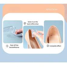 2PCS,Silicone Heel Stickers, Anti-Friction And Anti-Heel Drop Half-Size Heel Pads, Self-Adhesive Summer Non-Slip Shoe Heel Stickers Without Glue