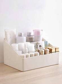 1 个多功能化妆工具盒，5 槽/6 槽桌面收纳盒 - 米色 - 查看 5