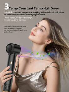 PinkSings Champagne 6 In 1 Hair Dryer Brush Set 60000RPM High Speed Auto Wrap Curling Iron 3 Temperature 1000W Powerful Negative Ionic Blow Dryer With Styler Volumizer, Hot Air Brush, Left&Right Curler Wand,Thermal Brush Set - EU F Type Plug(220-240V) - View 3