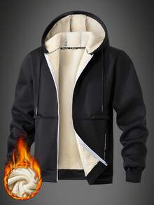 Men's Thermal Lined Hooded Sweatshirt Jacket