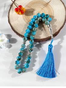 1pc 10cm Big Floral Beads 33pcs Delicate Muslim Prayer Beads, Original Handmade Colorful Arabic Tassel Bracelet - Multicolor - View 6