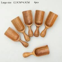 厨房与餐厅用品、厨房用具及小工具、量具、量勺、平铲、红木量勺、咖啡豆量勺、红木勺、木罐勺、木浴盐勺、茶匙、洗衣粉勺、奶粉勺、木糖勺、蜂蜜勺多件套，送给妻子或母亲的礼物。有1件套/2件套/3件套/4件套/5件套/6件套可选，家庭晚餐用品，圣诞派对用品 - 原木色 - 查看 19
