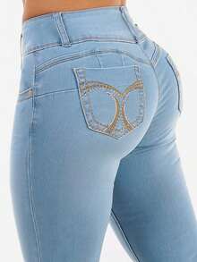 Butt Lift Low Rise Stretch Light Skinny Jeans - Nhiều màu - Xem 1